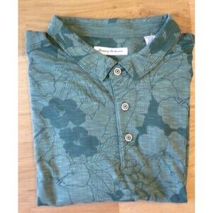 Tommy Bahama Miramar Blooms Polo Shirt Men 3XLB Green Floral Hawaiian Print Golf